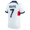 2023 2024サッカージャージーキッズシャツの男性と23 24パリMbappe Hakimi Marquinhos Verratti Maillot de Footh Kits Soccer Shorts