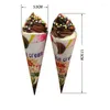 装飾的な花18cmシミュレーションアイスクリームフェイクコーンPUペーパーホッパーPOの小道具モールウィンドウのデザート装飾