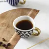 Tazza da caffè al latte in ceramica Tazze da tè con motivo geometrico da tavolo 100ml Tazza da cucina creativa per la casa, tazza da caffè 240301