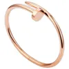 Bracciale in oro per unghie Braccialetti per donna e uomo Boutique Bracciale per unghie micro intarsiato alla moda giapponese coreano alla moda da donna in acciaio al titanio logo non fa