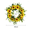 Decorative Flowers Sunflower Wreath Farmhouse Sign For Front Door Home Housewarming Gift