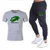 Ensemble T-shirt et pantalon d'été pour hommes, décontracté, imprimé, fitness, jogging, T-shirt, mode Hip hop, survêtement pour hommes