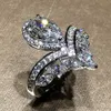 RALEALEI DROP Ship Rings NELOANT Luxury Jewelry 925 Sterling Silver Water Drop 5A Zircon CZ CZ Marquise Diamond Pear Cut Women Ring Ring Ring