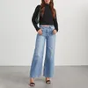 Lichtgekleurde rechte slanke broek midwaist elastische straatjeans Dames Catbeard denim lente zomer 240227