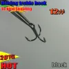 Fishhooks 2023new fishing treble hooks three anchor hook three claw size:12# round bent treble hook quantity:200pcs/lot