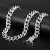 Strands 18mm Necklace watch bracelet Iced Out Men Miami Curb Cuban Link Chain Paved Rhinestones Hip Hop Jewelry 230613