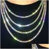 Pendant Halsketten HipHop 18K Gold Iced Diamond Kette Halskette Tennis für Männer und Frauen Schmuck Halsketten Anhänger 240302