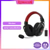Kulaklıklar Redragon H510 Zeusx RGB Kablosuz Oyun Ses Sürücüleri Dayanıklı Kumaş Kapak USB PC/PS4/NS Kulaklık Kulaklığı için Powered