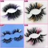 25 mm färgade fransar 51030Pairs Color Fluffy Natural Eyelashes Real 3D Mink Eyelashes Makeup False Lash Custom 240229