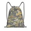 Sacos de compras Porcelana Azul Oriental Pássaro Padrão Cordão Mochila Mulheres Homens Ginásio Esporte Sackpack Portátil Chinoiserie Training Bag Sack