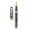 Asvine P20 stylo plume de remplissage à Piston acrylique beaux motifs plume EFFM avec Clip doré écriture lisse cadeau de bureau 240229