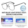 نظارة شمسية أشعة زرقاء تمنع نظارات خفيفة مضادة للبليون المعدنية