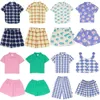 Prevendita set camicia per bambini 2024wyn pantaloncini a righe in pizzo a maniche corte a quadri 240226