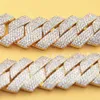 Factory Price Hip Hop 4rows 19mm 925 Wide Cuban Link Necklace with Moissanite Diamond Mans Cuban Chain