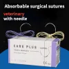 Instruments Round Bodied Absorbable Suture Thread Veterinary Protein Stainless Steel Needle Collagen Catgut Dog Rabbit Animal 12pcs/bag