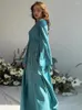 Robes décontractées Perles Soirée Robe de soirée Femmes Abaya Musulman Vêtements Flare Manches Solide Khimar Jilbab Eid Turquie Dubaï Hijab Abayas