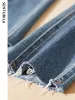 Jeans Sentubila Hohe Taille Dünne Jeans für Frauen 2023 Herbst Casual Büro Dame Knöchel Länge Cutoff Bleistift Hose Streetwear W23N44081