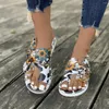 أحذية صندل للنساء 2024 Flip Flops Women's Slippers Summer Beach Leopard Platform Large Size