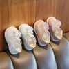 Zapatos de cuero para niñas para banquete fiesta primavera niños Mary Jane dulce perla encaje arco princesa bebé Chaussure Enfant Fille 240223