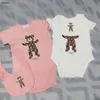 Klassiekers pasgeboren jumpsuits ontwerper peuter kleding maat 59-90 letter beer baby crawling pak baby cotton bodysuit en sjaal 24Feb20