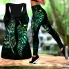 Outfit 2023 Kvinnor Yoga Ställ våren Summer ärmlösa smala kläder 3D -tryckdräkt Tank Topp täta ActiveWear Pants