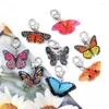 Keychains Cute Color Butterfly Heart Keychain Pet Pendant Keyring Women FLower Flying Animal Insects Bag Car Key Holder Earphone Accessory