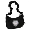 Sacs à cosmétiques Sac fourre-tout en nylon Lady Purse Fashion Plissé Bandoulière Dentelle Aisselle