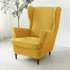 1Set Wingback Chair Slipcover With Elastic Bottom Armchair Sofa Cover King Back Wing Chair Slipcover for Bedroom Living Room 240228