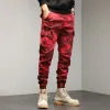 Pants HIQOR Red Cargo Pants Men Outdoor Cotton Military Camouflage Trousers Casual Multi Pocket Pants Male Work Joggers Big Size 2938