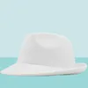 Beanieskull bonés simples branco lã feltro chapéu cowboy jazz boné tendência trilby fedoras chapéu panamá boné banda para homens mulheres 5658c8314847