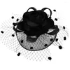 Bérets femmes feutre chapeau évider résille fleur décor Dot Royal cheveux décoration mariage dame Banquet Cocktail béret accessoires