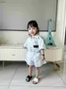 Clássicos crianças camiseta conjunto criança fatos de treino tamanho 80-150 bebê designer roupas logotipo impressão completa camisa de manga curta e shorts 24feb20