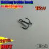 Fishhooks 2023new fishing treble hooks three anchor hook three claw size:12# round bent treble hook quantity:200pcs/lot