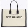 2024SS Rive Gauche Large The Tote Bag 48cm Damen Handtaschen Herren Totes Einkaufstasche Weben Große Kapazität Tasche Sommer Reise Strandtaschen Herren Umhängetaschen Canvas