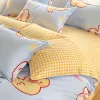 SET Lucky Ducks Design Bianchetto SET DECORATIVO COPERCHIO DELLA DECORATIVI A 3 pezzi con 2 cuscini Cande trasparenti