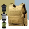 Security Guard Anti-Stab Tactical Vest with two Plate Miniature Hunting Vests Adjustable Shoulder Straps3926791