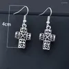 Boucles d'oreilles pendantes SINLEERY Antique argent couleur or croix coeur goutte femmes bijoux de fête de mariage ES132