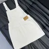 Vestidos casuais básicos vestido de luxo designer saia nova decoração triângulo invertido saia casual cinta curta branco denim vestido roupas 07ES 240302