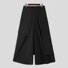 Men's Pants Fashion Men Wide Leg Solid Loose Button Joggers Irregular Trousers Streetwear 2024 Oversize Skirts S-5XL INCERUN