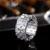 Bröllopsringar Milan Luxury Silver Color Women Geometric CZ Enkel stilfulla kvinnliga tillbehör Högkvalitativa smycken