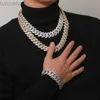 Halsketten Moissanit Anhänger Kette Cuban Link Große schwere Halskette Silber 925 Iced Out Vvs Moissanit Baguette Diamant Hip Hop Anhänger Designer Halskette 240302