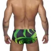 Men's Swimwear Sexy Leaf Print Mens Swim Briefs Bikini Swiming Trunks Water Sport Beach Pants Male Swimsuit Bathing Suit Shorts Pouch