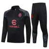 2023 24 AC Long Pull Jacket Survêtement Kit Ibrahimovic Football Milan 22 23 Mayotte Milanais hommes et enfants Chandal futbol survetement costume d'entraînement veste de football