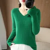 SWEATER SWEATERS Women Women Winter Fashion V-Neck kaszmirowy kaszmirowy pullover 2024 Tops