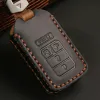 Genuine Leather Car Key Cover for Honda Accord Odyssey Civic Passport CRV Pilot Ridgeline Keyring Shell Fob Case Holder