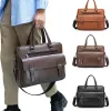 Sac à dos porte-documents pour homme en cuir PU sacs à main Vintage ordinateur portable 14 épaule affaires messager portefeuille sac à bandoulière mâle