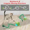 Cat Rolling Ball Interactive Toy Motion Activated Automatic Moving Ball Toy med Long Tail Teaser Simulation Bird Sound 240226