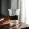 Verres à vin poignée en bambou bureau à domicile verre à haute teneur en Borosilicate japonais Simple eau froide marque verticale tasse à café boire du thé