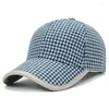 Gorras de bola Sombrero de verano para mujer Gorra de béisbol Houndstooth Lattice Cotton Deporte femenino para Gorros Sun Snapback Retro