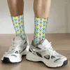 Erkek Çorap Moda Baskı Suluboya Ananas Deseni Erkekler İçin Kadınlar Esnek Yaz Sonbahar Kış Ekibi